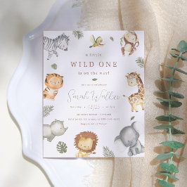 Lámina Invitación Baby Shower de Wild One Safari Boy Budg