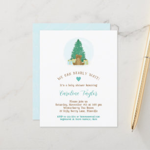 Lámina Invitación Baby Shower de Winter Teddy Bear Boy