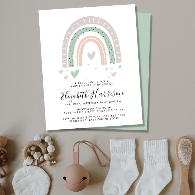 Lámina Invitación Baby Shower del Boho Precoiris (Subido por el creador)