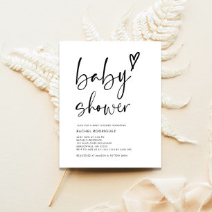Lámina Invitación Baby Shower en blanco y negro de Boho d