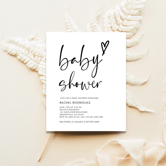 Lámina Invitación Baby Shower en blanco y negro de Boho d (Subido por el creador)