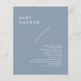Lámina Invitación Baby Shower simple azul moderno con pre