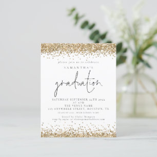 Lámina Invitación blanca de graduación de Budget Gold Pur