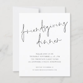 Lámina Invitación blanca de la cena de la cena mínima de 