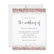 Invitación blanca del Rosa de presupuesto Purpurin