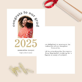 Lámina Invitación Blanca Grad de Budget Arch Photo 2025