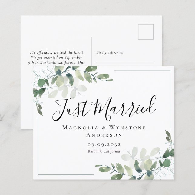 Lámina INVITACIÓN Boda de Eucalipto PRESUPUESTO (Anverso / Reverso)
