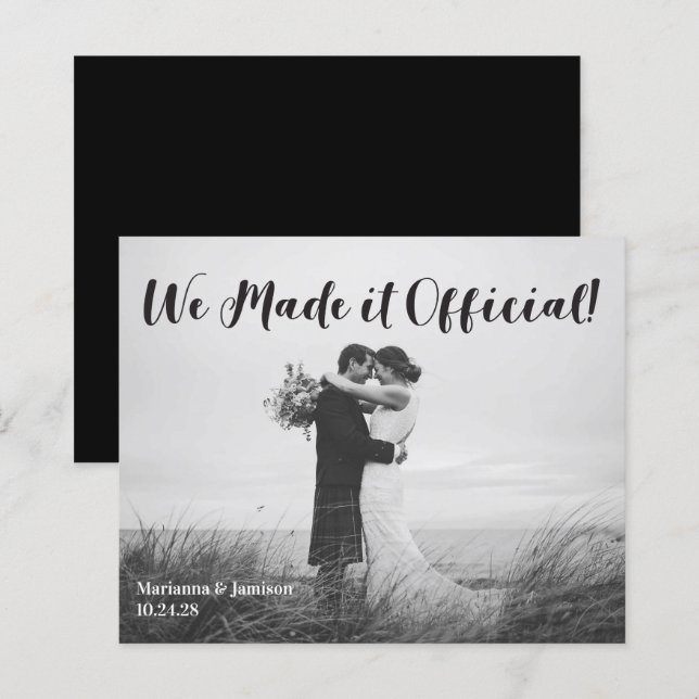 Lámina Invitación Boda de tipografía manuscrita de presup (Anverso / Reverso)