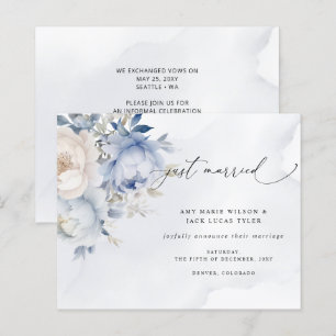 Lámina Invitación Boda floral azul turquesa