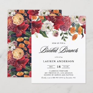 Lámina Invitación Botánica de Brunch Nupcial con Amarilis