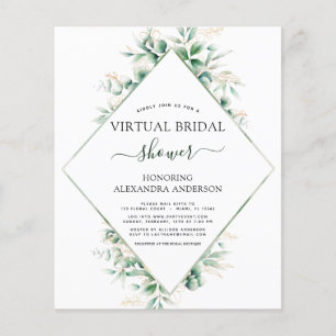 Lámina Invitación botánica de ducha de novia virtual de p