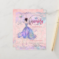 Invitación Chica de baile rosa Quinceanera de pres