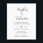 Lámina Invitación contemporánea a la boda económica moder<br><div class="desc">Invitación contemporánea a bodas en blanco y negro con un diseño sencillo y minimalista con sus nombres en un guión elegante de caligrafía y los detalles de su boda a continuación en un formato moderno.</div>