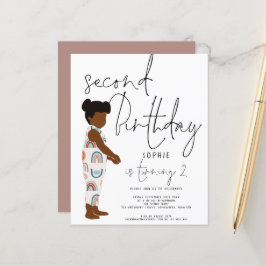 Lámina Invitación de 2º cumpleaños del Chica de guiones d