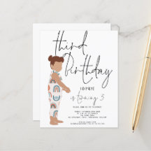 Invitación de 3º cumpleaños de moda para Chica de