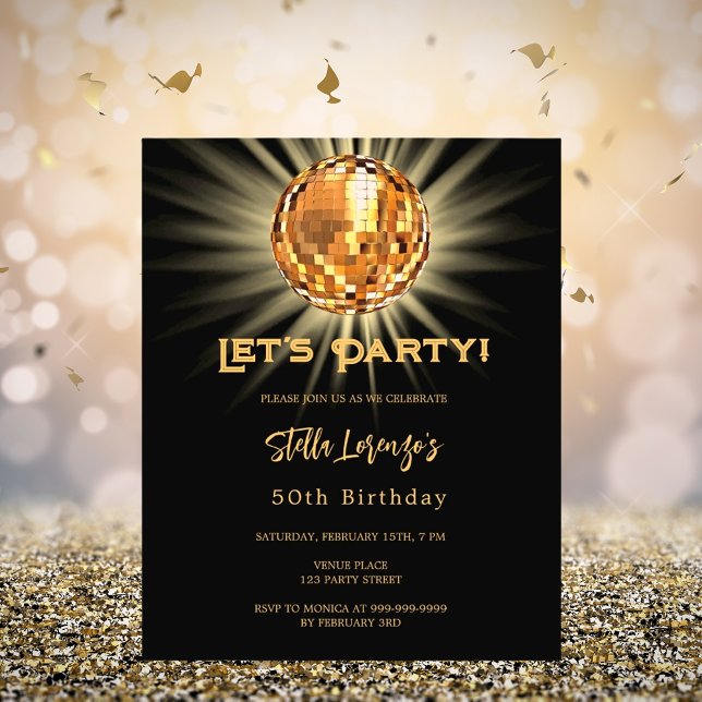 Lámina Invitación de 50 años al oro negro disco (Subido por el creador)