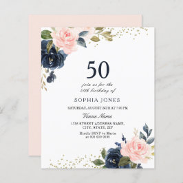 Lámina Invitación de 50 cumpleaños a la Marina y el presu