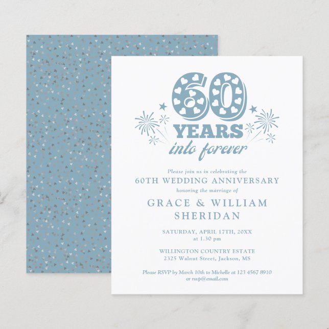 Lámina Invitación de 60 Aniversario de Bodas Presupuesto  (Anverso / Reverso)