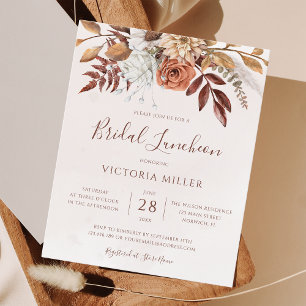 Lámina Invitación de almuerzo de boda boho económico flor