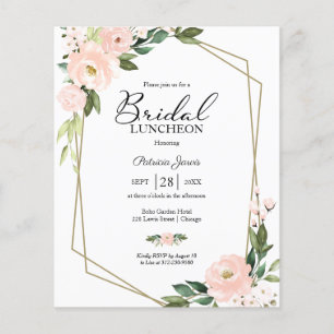 Lámina Invitación de almuerzo de boda con presupuesto flo