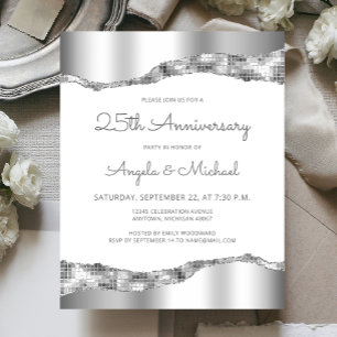 Lámina Invitación de aniversario de 25 años con espejo de