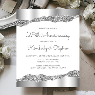 Lámina Invitación de aniversario de 25 años con papel de 