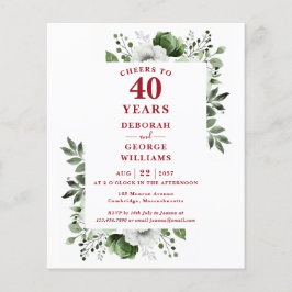 Lámina Invitación de Aniversario de 40 Años Presupuesto C