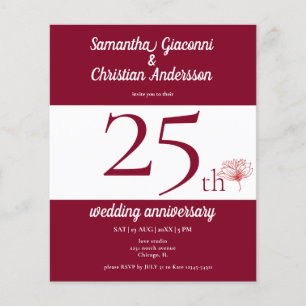 Lámina Invitación de aniversario de bodas de 25 años con 
