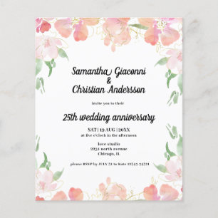 Lámina Invitación de aniversario de bodas de 25 años con