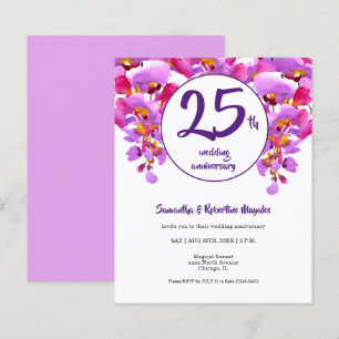 Lámina Invitación de aniversario de bodas de 25 años con