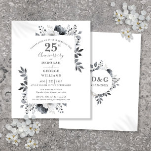 Lámina Invitación de aniversario de bodas de 25 años con 