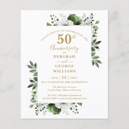 Lámina Invitación de aniversario de bodas de 50 años con 