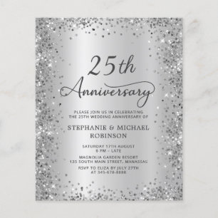 Lámina Invitación de aniversario de bodas de plata de 25