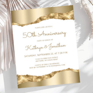 Lámina Invitación de aniversario número 50 con espejo de