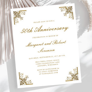 Lámina Invitación de aniversario número 50 de Budget Gold