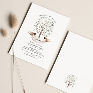 Lámina Invitación de árbol de acuarela para la reunión de