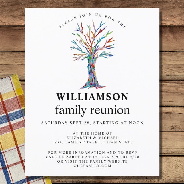 Lámina Invitación de árbol familiar de reunión de familia (Subido por el creador)