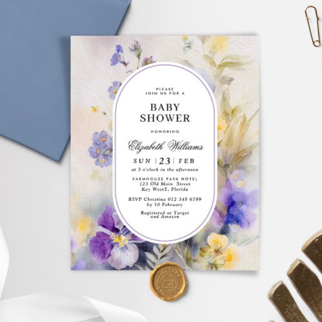 Lámina Invitación de Baby Shower a acuarela rusa de presu (Subido por el creador)
