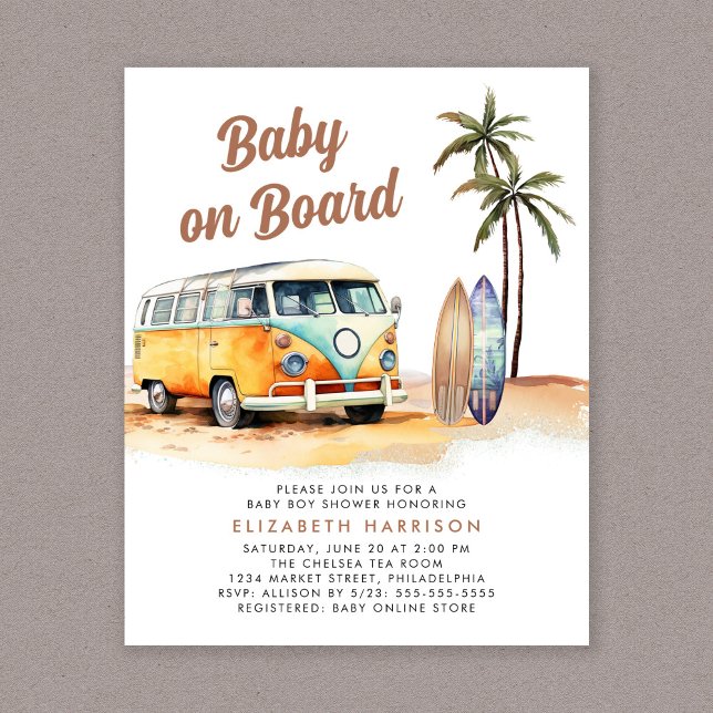 Lámina Invitación de Baby Shower a bordo de Baby On Board (Subido por el creador)