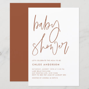 Lámina Invitación de Baby Shower a escritura a mano de Te