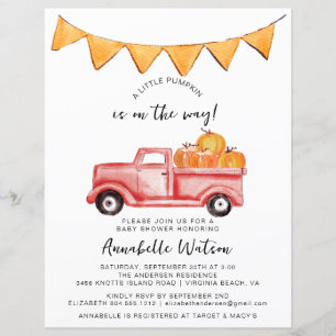 Lámina Invitación de Baby Shower a la caída rústica de la