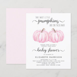 Lámina Invitación de Baby Shower a la calabaza rosa para