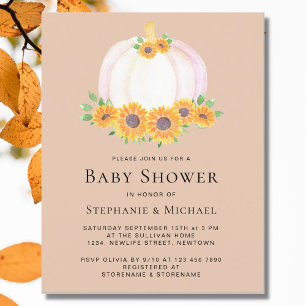 Lámina Invitación de Baby Shower a parejas de calabaza de