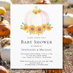 Lámina Invitación de Baby Shower a Parejas de Calabaza Pr