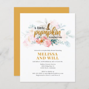 Lámina Invitación de Baby Shower a Parejas de Calabaza Pr