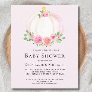 Lámina Invitación de Baby Shower a Parejas de Calabaza Ro