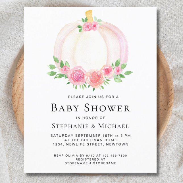 Lámina Invitación de Baby Shower a Parejas de Calabaza Ro (Subido por el creador)