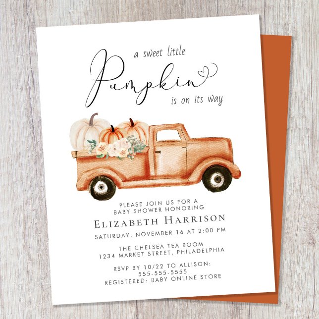 Lámina Invitación de Baby Shower a un camión floral de ca (Subido por el creador)