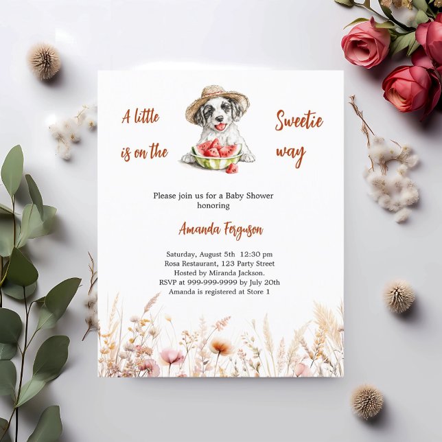 Lámina Invitación de Baby Shower a un pequeño cachorro du (Subido por el creador)
