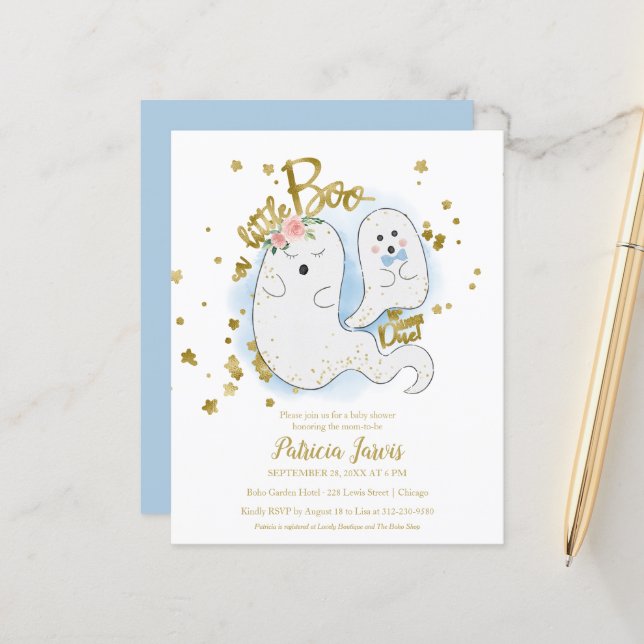 Lámina Invitación de Baby Shower a un pequeño chico de pr (Anverso/Reverso In Situ)